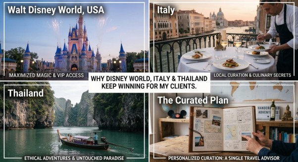 Why Disney World, Italy & Thailand Keep Winning for My Clients